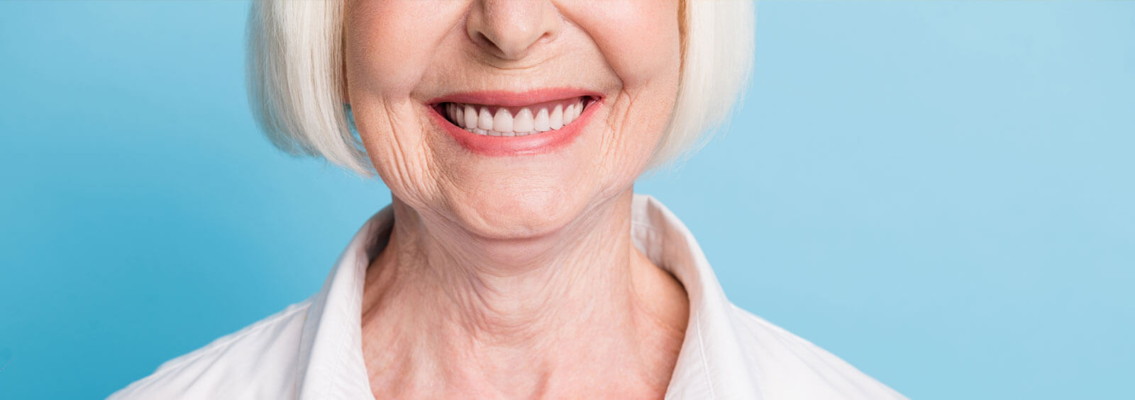Woman With Partial Dentures